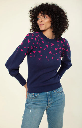 Hale Bob Aimee Jacquard Sweater - Navy