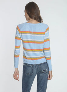 LABEL+ Thread Los Cabos Crew Cotton Striped Sweater - Sky