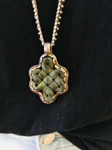 Statement Necklace - Carved Labradorite