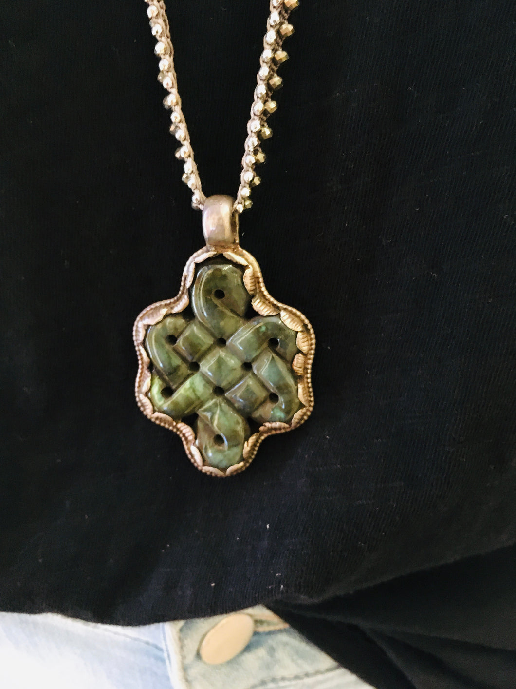 Statement Necklace - Carved Labradorite