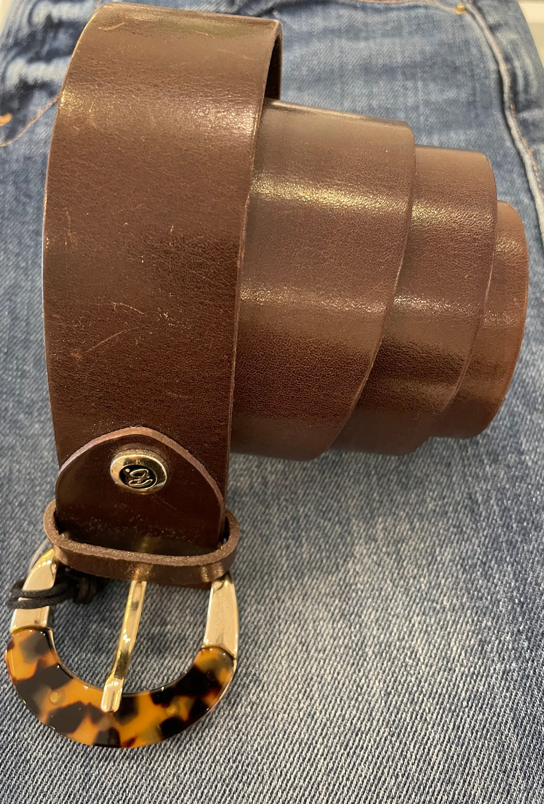 Tortoiseshell Patent Leather Belt