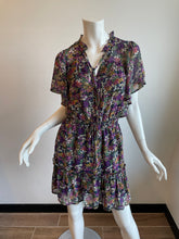 Load image into Gallery viewer, Pinch - Ruffle Dress with Shoulder Drape - Purple Mix Floral