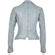 Load image into Gallery viewer, Light Blue Moto Leather Jacket