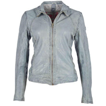 Load image into Gallery viewer, Light Blue Moto Leather Jacket