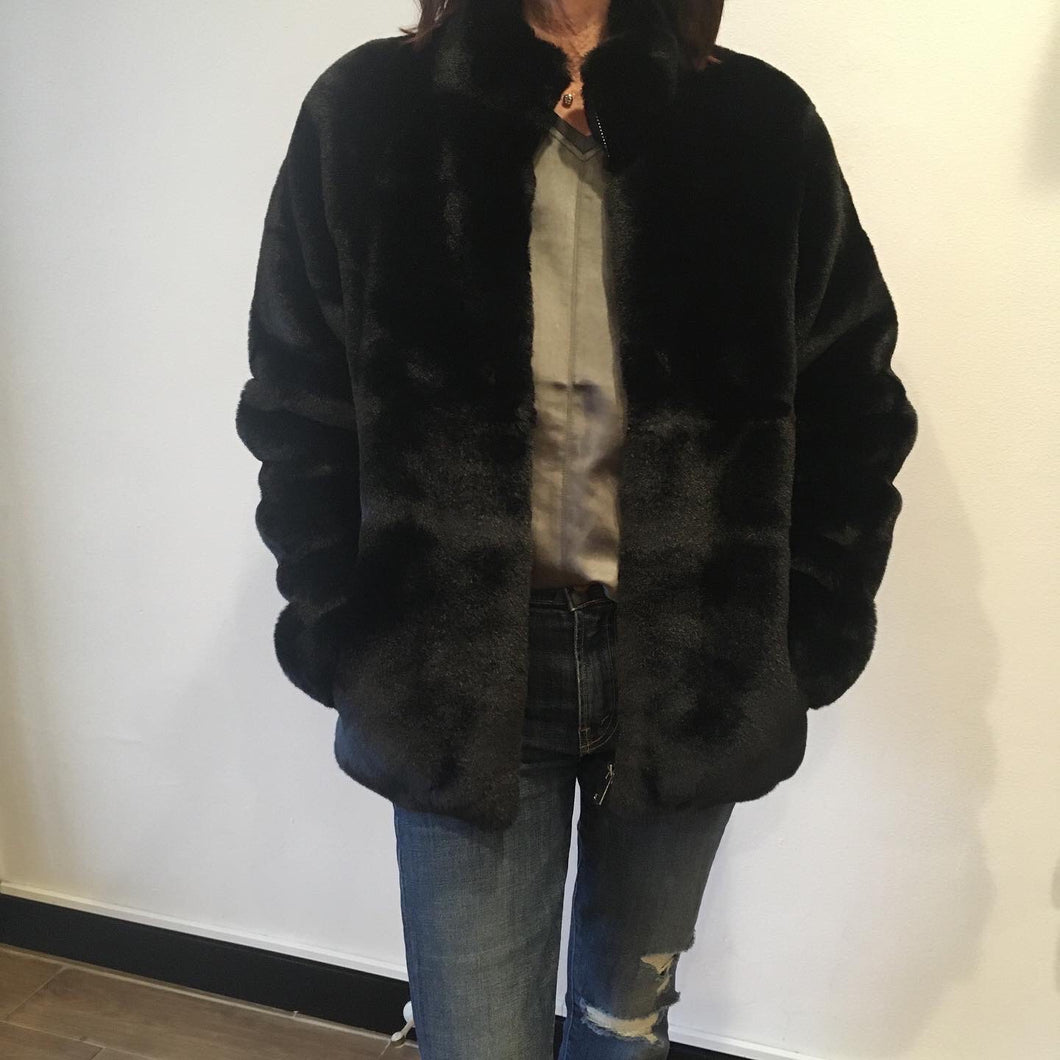 Love Token - Faux Fur Zip Jacket
