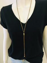 Load image into Gallery viewer, &quot;Y&quot; Necklace - GP Nuggets &amp; Hematite