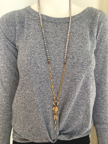 Chain Cluster Beaded Necklace