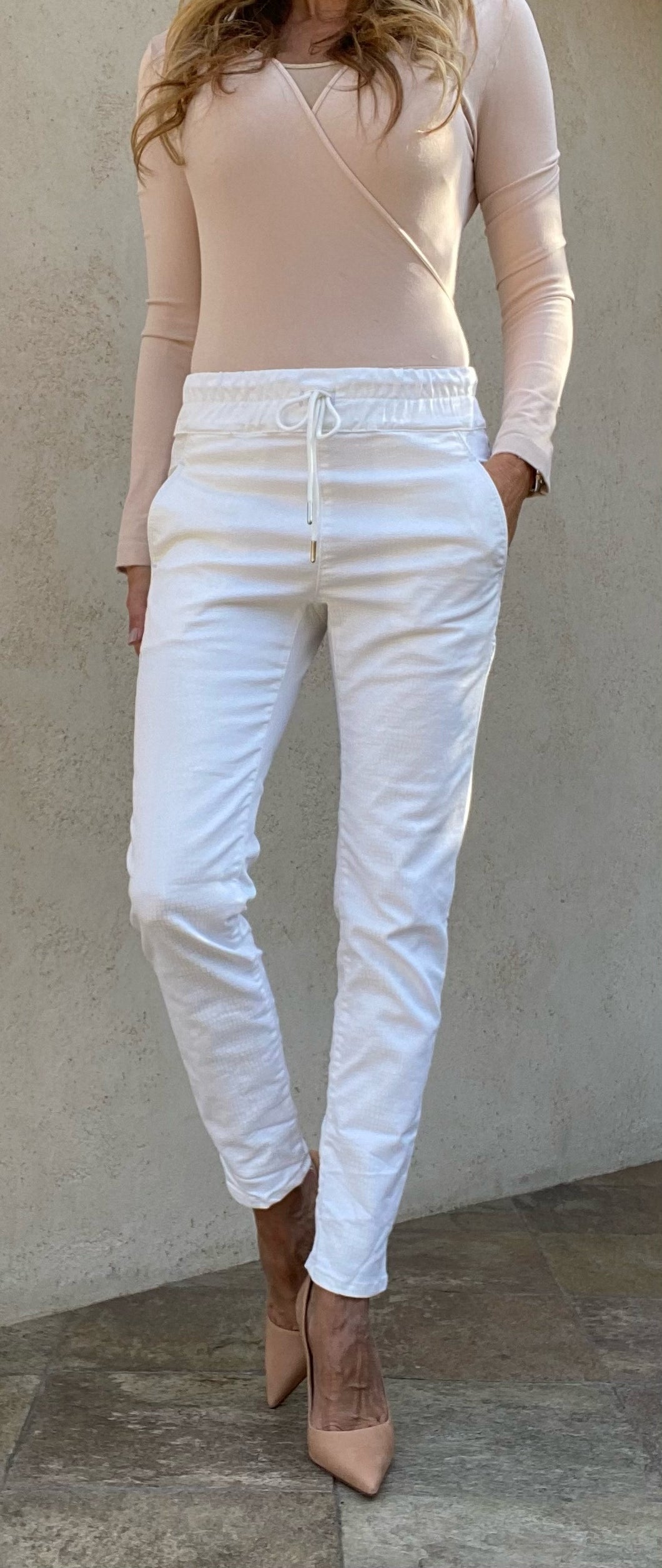 Shely Style Flog Pants - White Snake