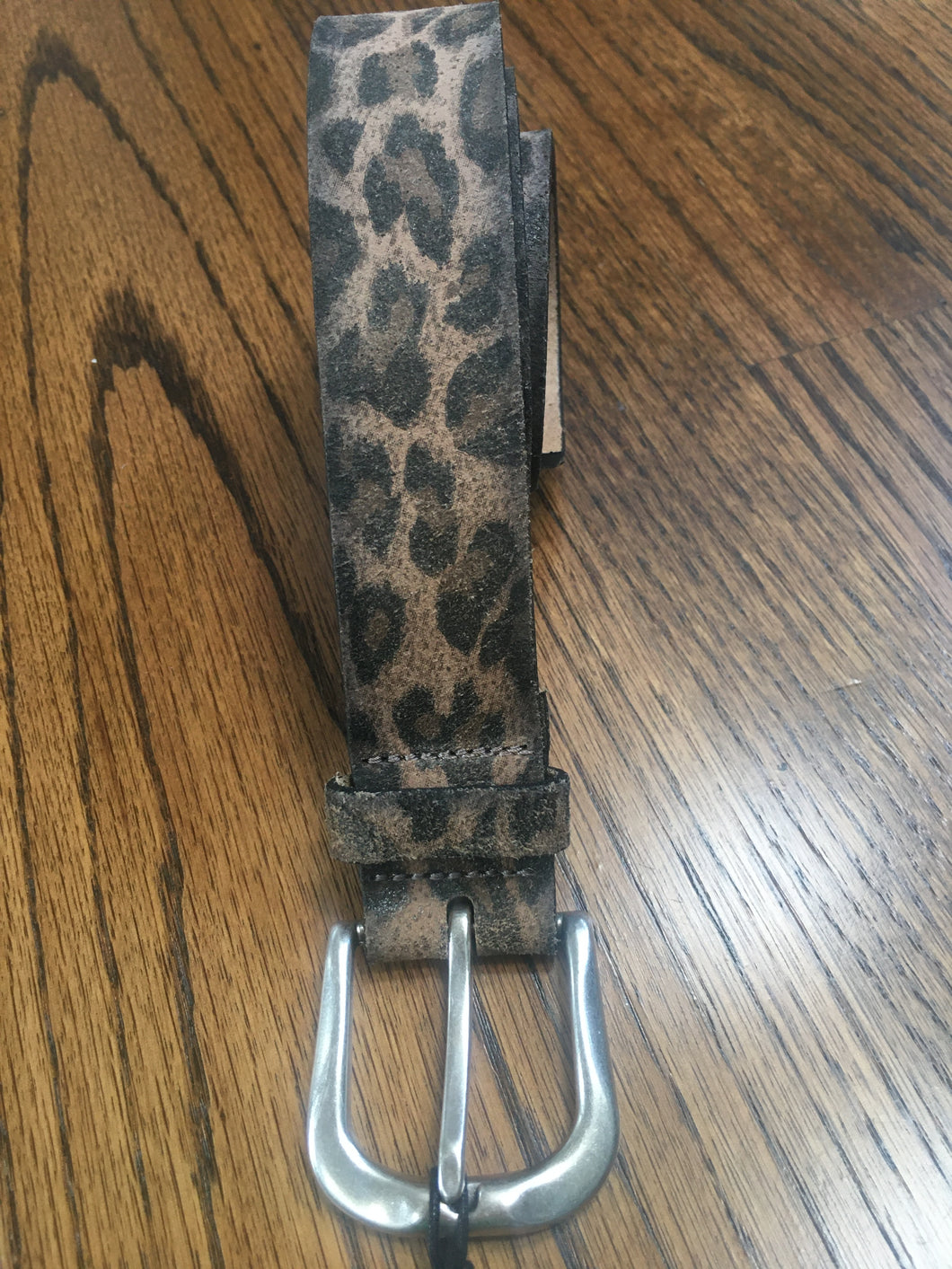 Leopard Print Belt - Brown