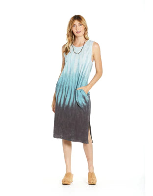 River + Sky Organic Slub Cotton Dress - Waterfall