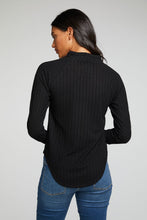 Load image into Gallery viewer, POOR BOY RIB LONG SLEEVE FUNNEL NECK RAGLAN SHIRTTAIL PULLOVER