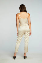 Load image into Gallery viewer, Chaser Stretch Silky Basic Smocked Drawstring Jumpsuit - Bark