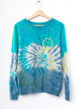 Load image into Gallery viewer, I Stole My Boyfriend&#39;s Shirt- Prismatic Smiley Face Sweatshirt in Blue