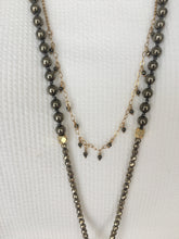 Load image into Gallery viewer, Isabel INY - Pyrite Necklace with Tibetan M.O.P Charm