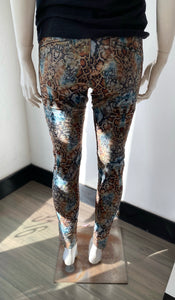 Dafna Flog Pants - Multi Turquoise /Brown Python