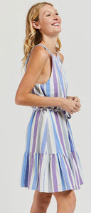Velvet Heart- Venice Lavender Stripe Halter Dress