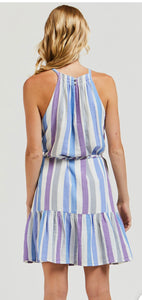 Velvet Heart- Venice Lavender Stripe Halter Dress
