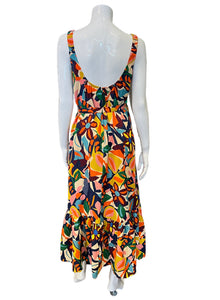 Velvet Multi Color Abstract Floral Dress