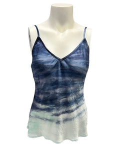 River + Sky-  Satin Raya Tank- Blue