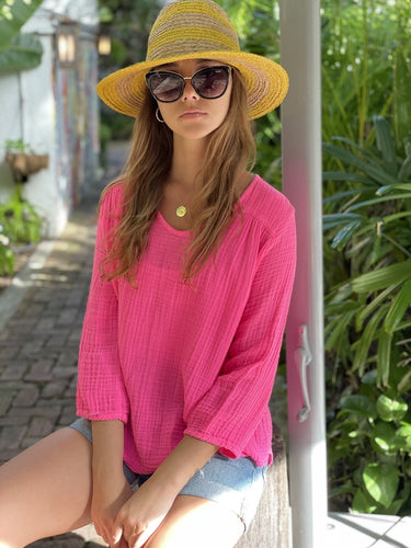 Felicite Venice Top - Hot Pink