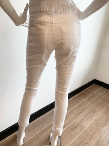 Shely Style Flog Pants - White Check
