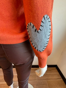 J Society Heart Patch Sweater - Amber