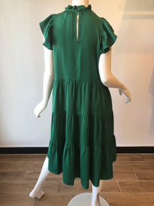 Pinch - Tiered Dress - Emerald Green