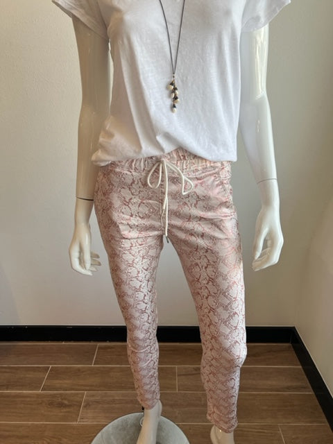 Shely Style Flog Pants - Rose Python