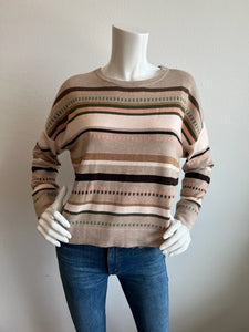 Brodie Wispr Stitch Detail Sweater -Latte (Tan/Browns)