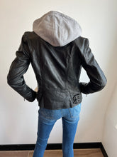 Load image into Gallery viewer, Nola RF Hooded Leather Jacket