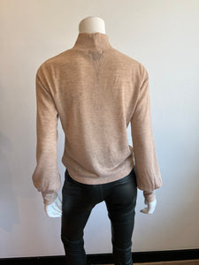 Sanctuary - Cut Out Mock Neck Sweater - Black, Toasted Oats