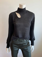 Load image into Gallery viewer, Sanctuary - Cut Out Mock Neck Sweater - Black, Toasted Oats