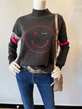 Load image into Gallery viewer, Brodie - Smile Stripe Jumper  - Charcoal
