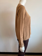 Load image into Gallery viewer, Minnie Rose - Cotton/Cashmere Coverstitch Crew Neck Sweater