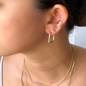 IAM Square Small Huggie Hoop Earrings - Gold Fill