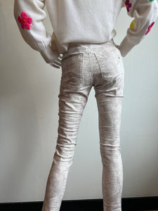 Shely Drawstring Pant - Pink Abstract