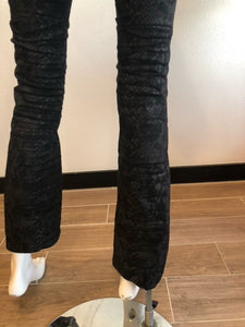 Nansi Flare  Flog Style Pant - Black Python