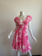 Load image into Gallery viewer, Felicite Short Smocked Gauze Dress - Pink Palm