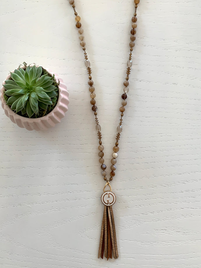 Macrame Button Necklace