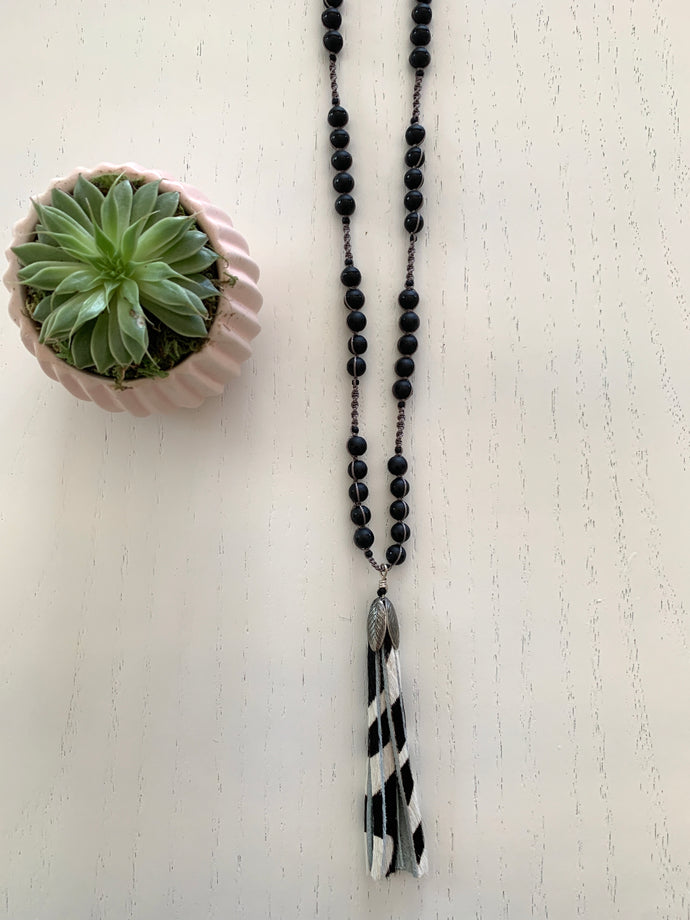 Zebra Tassel Necklace