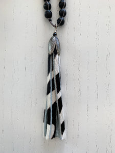 Zebra Tassel Necklace