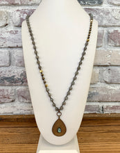 Load image into Gallery viewer, Tibetan Charm Long Necklace With Labradorite