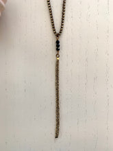 Load image into Gallery viewer, Y Necklace With Hematite and Black Spinal