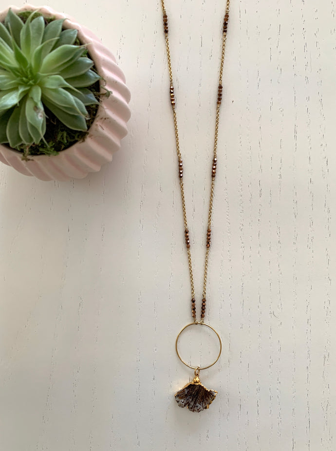 Long Necklace With a Stone Charm