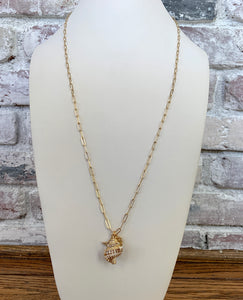 Long Chain Link Necklace With Charms