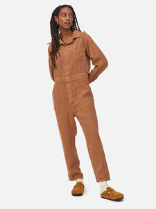 MATE The Label Long Sleeve Linen Jumpsuit - Sedona