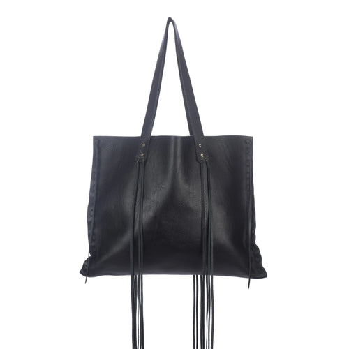 Mara Scalise Fringe Tote  - Large, Black