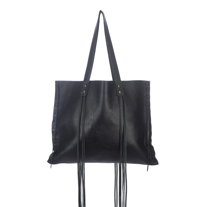 Mara Scalise Fringe Tote  - Large, Black