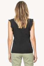 Load image into Gallery viewer, Ruffle Sleeve V-Neck- Black