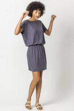 Load image into Gallery viewer, Lilla P Smocked Dolman Sleeve Dress - Neptune